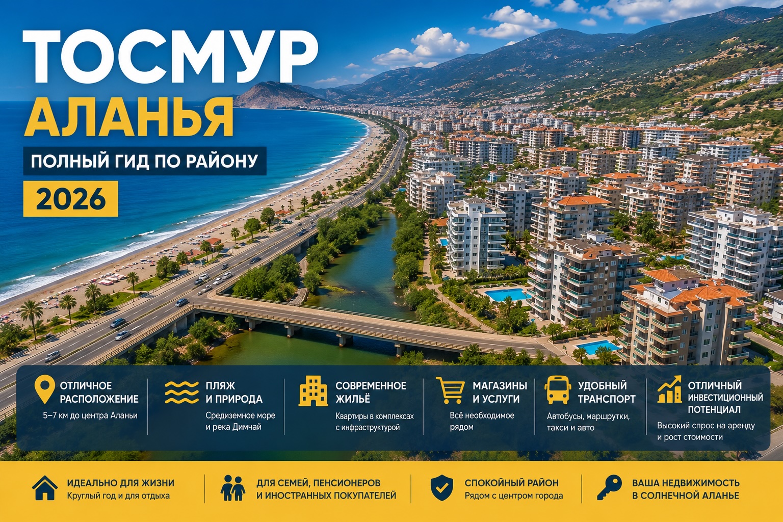Жизнь в Тосмуре, Аланья | Полный гид по району 2026