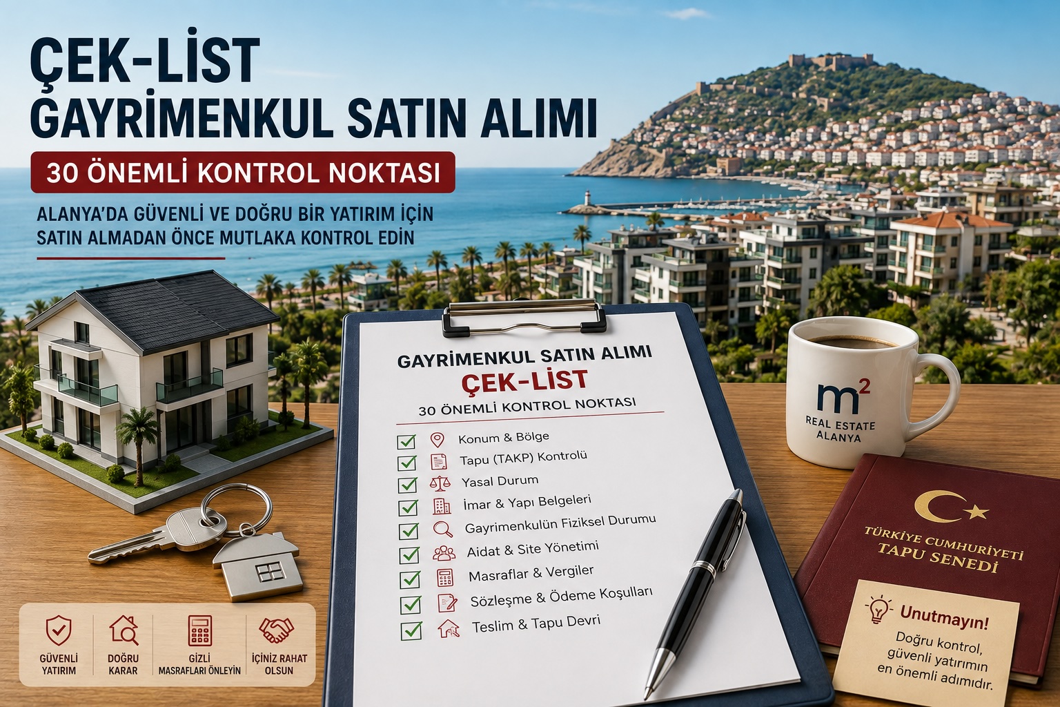 Alanya’da Gayrimenkul Alım Kontrol Listesi: Satın Almadan Önce 30 Önemli Kontrol