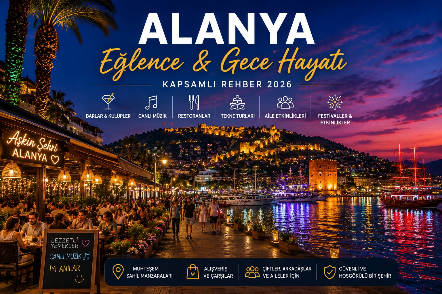 Alanya Eğlence ve Gece Hayatı Rehberi 2026: Nereye Gidilir, Neler Yapılır?