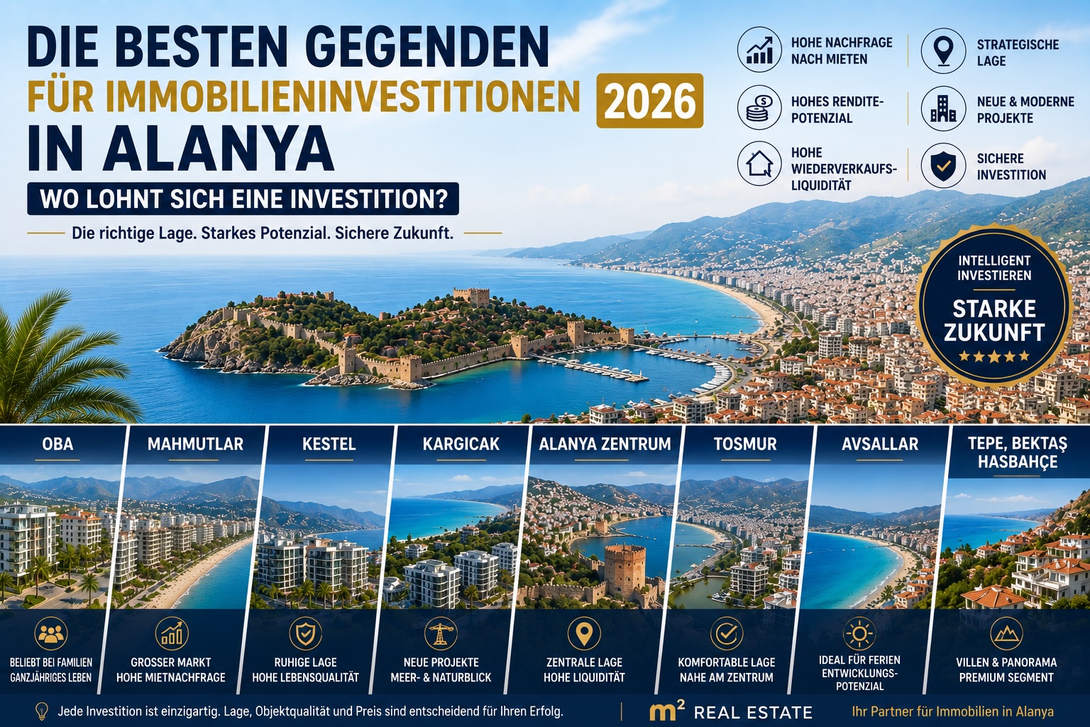 Die besten Gegenden für Immobilieninvestitionen in Alanya (2026)