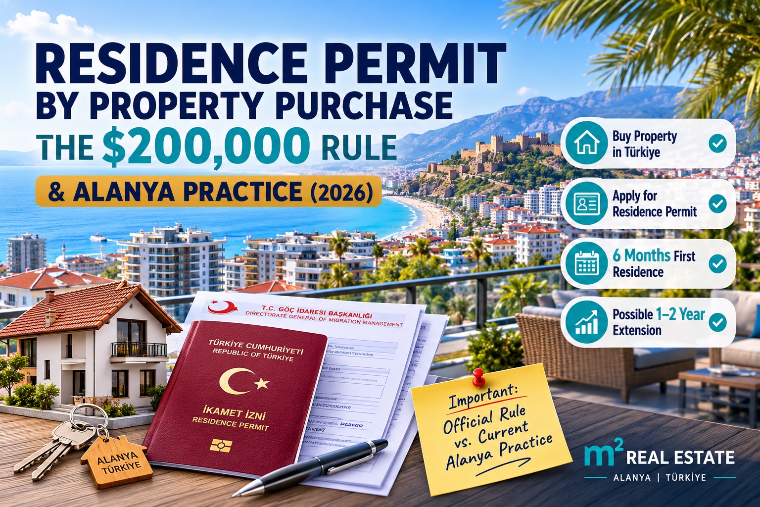 Turkey Residence Permit by Property Purchase: The $200,000 Rule & Alanya Practice (2026)