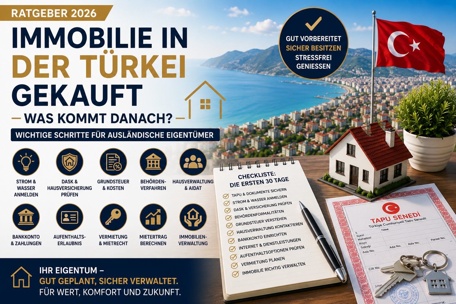 Immobilie in der Türkei gekauft: Was kommt danach? | Ratgeber 2026