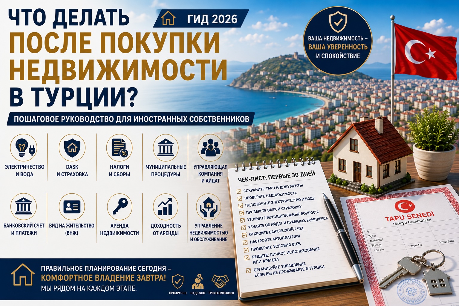 Что делать после покупки недвижимости в Турции? | Гид 2026