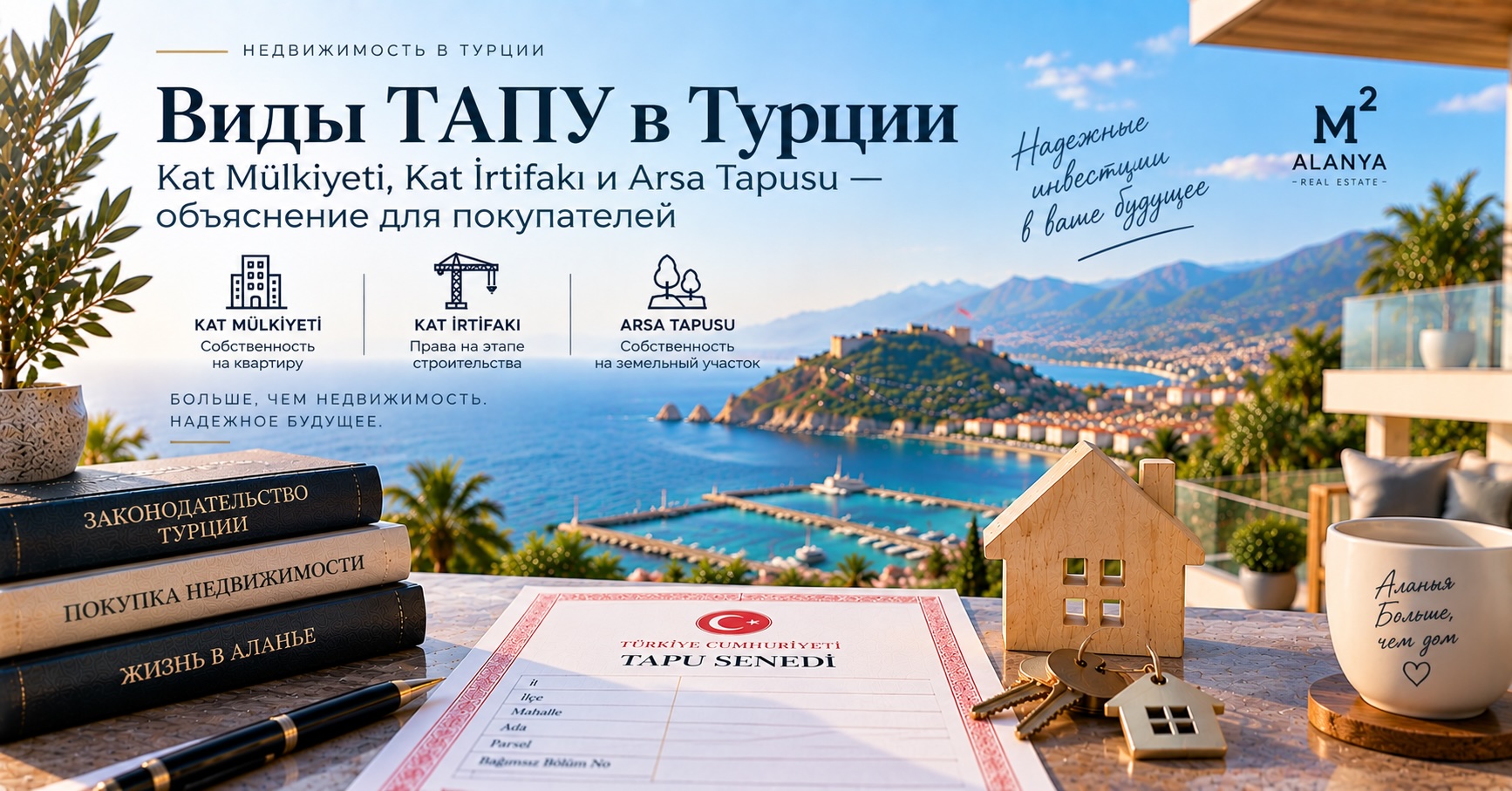 Виды ТАПУ в Турции: Kat Mülkiyeti, Kat İrtifakı и Arsa Tapusu — объяснение для покупателей (2026)