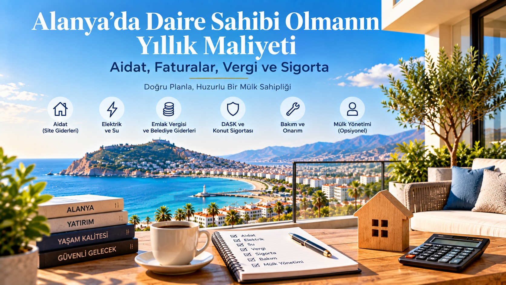 Alanya’da Daire Sahibi Olmanın Yıllık Maliyeti: Aidat, Faturalar, Vergi ve Sigorta