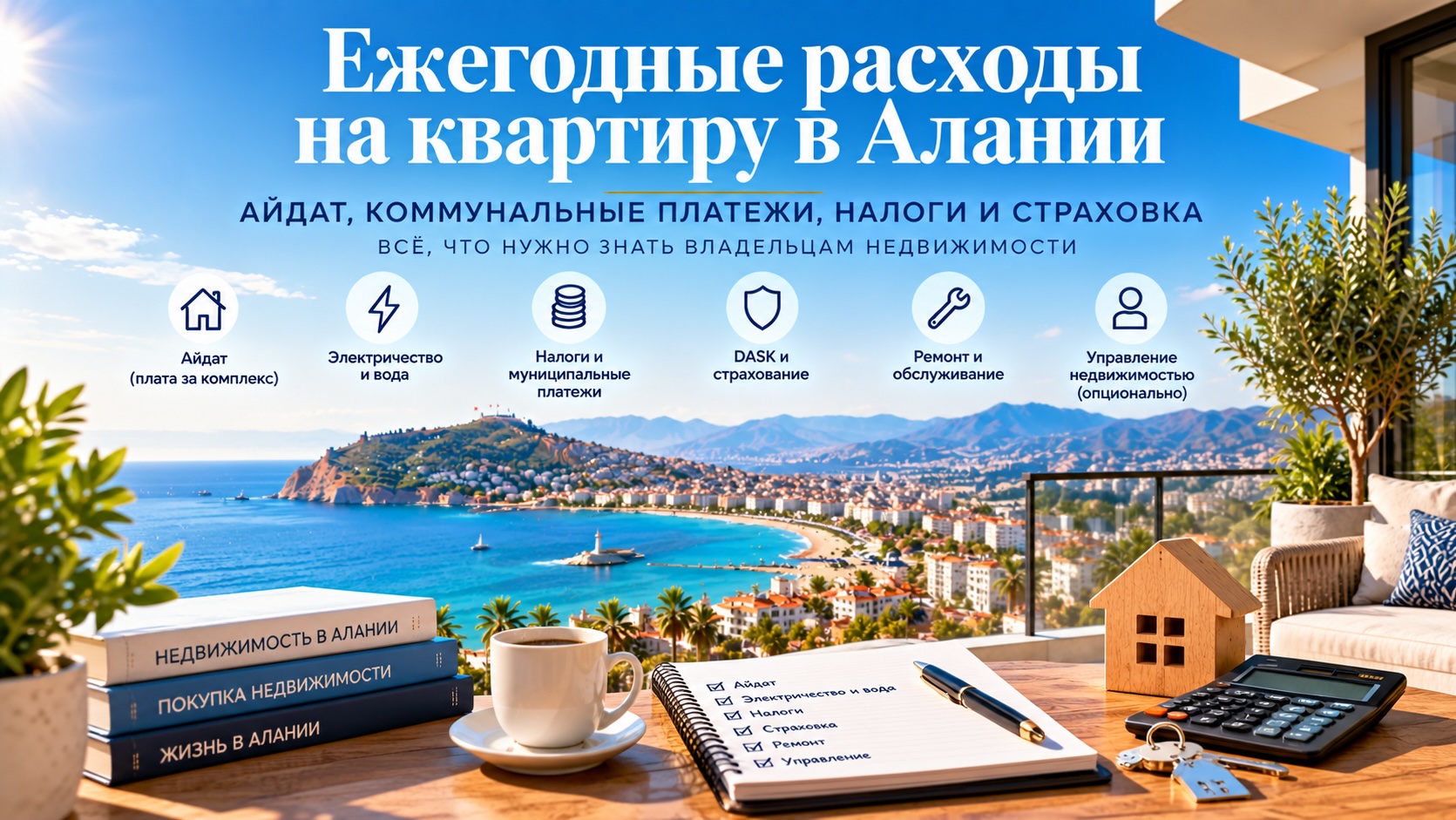 Ежегодные расходы на квартиру в Алании: айдат, коммунальные платежи, налоги и страховка