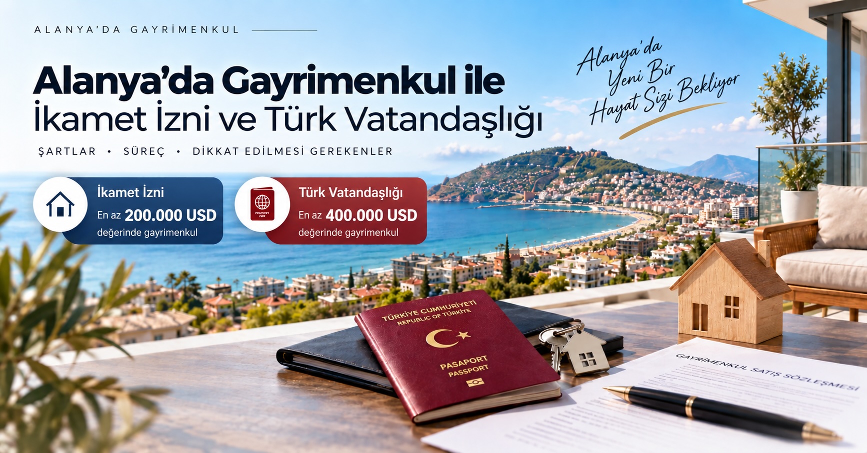 Alanya’da İkamet İzni veya Türk Vatandaşlığı İçin Gayrimenkul Satın Alma Rehberi