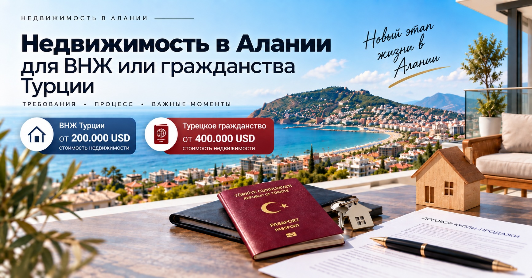 Недвижимость в Алании для ВНЖ или гражданства Турции: руководство для покупателей