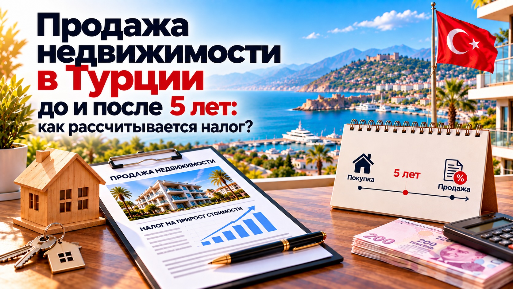 Продажа недвижимости в Турции до и после 5 лет: как рассчитывается налог?