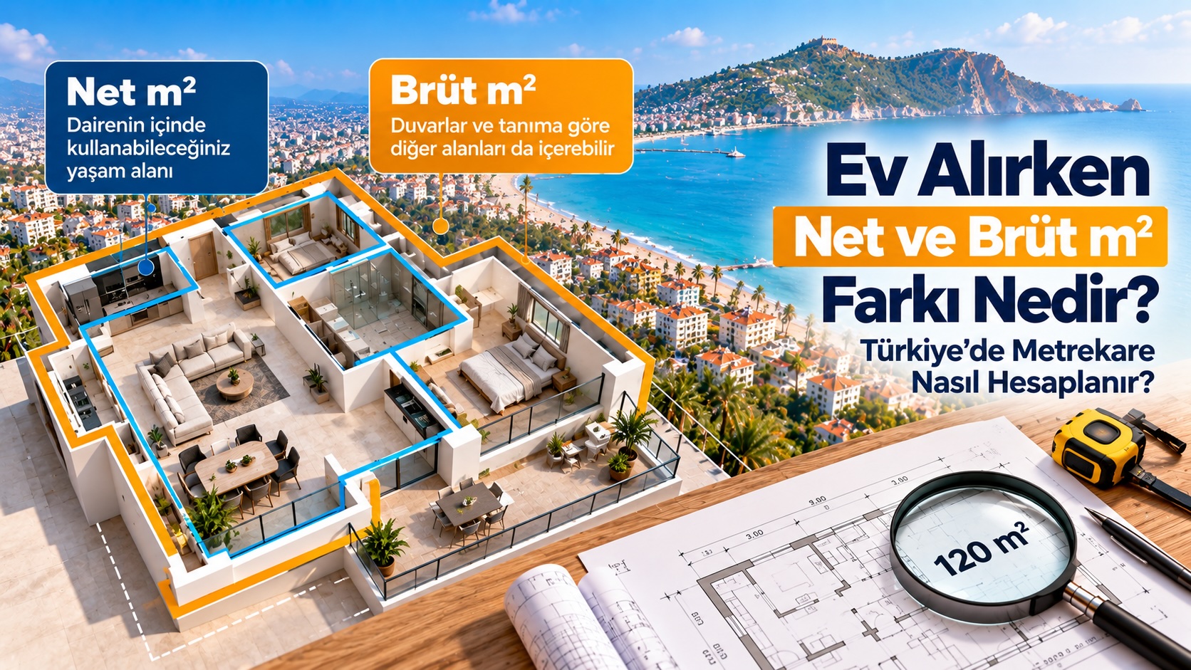 Ev Alırken Net ve Brüt m² Farkı Nedir? Türkiye’de Metrekare Nasıl Hesaplanır?