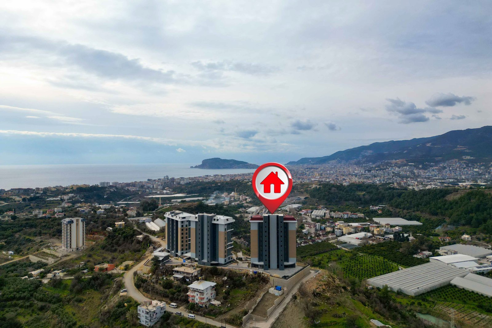 Modern 1+1 Apartment for Sale in Küçüker Tower Kestel Alanya | 53 m² | 7th Floor